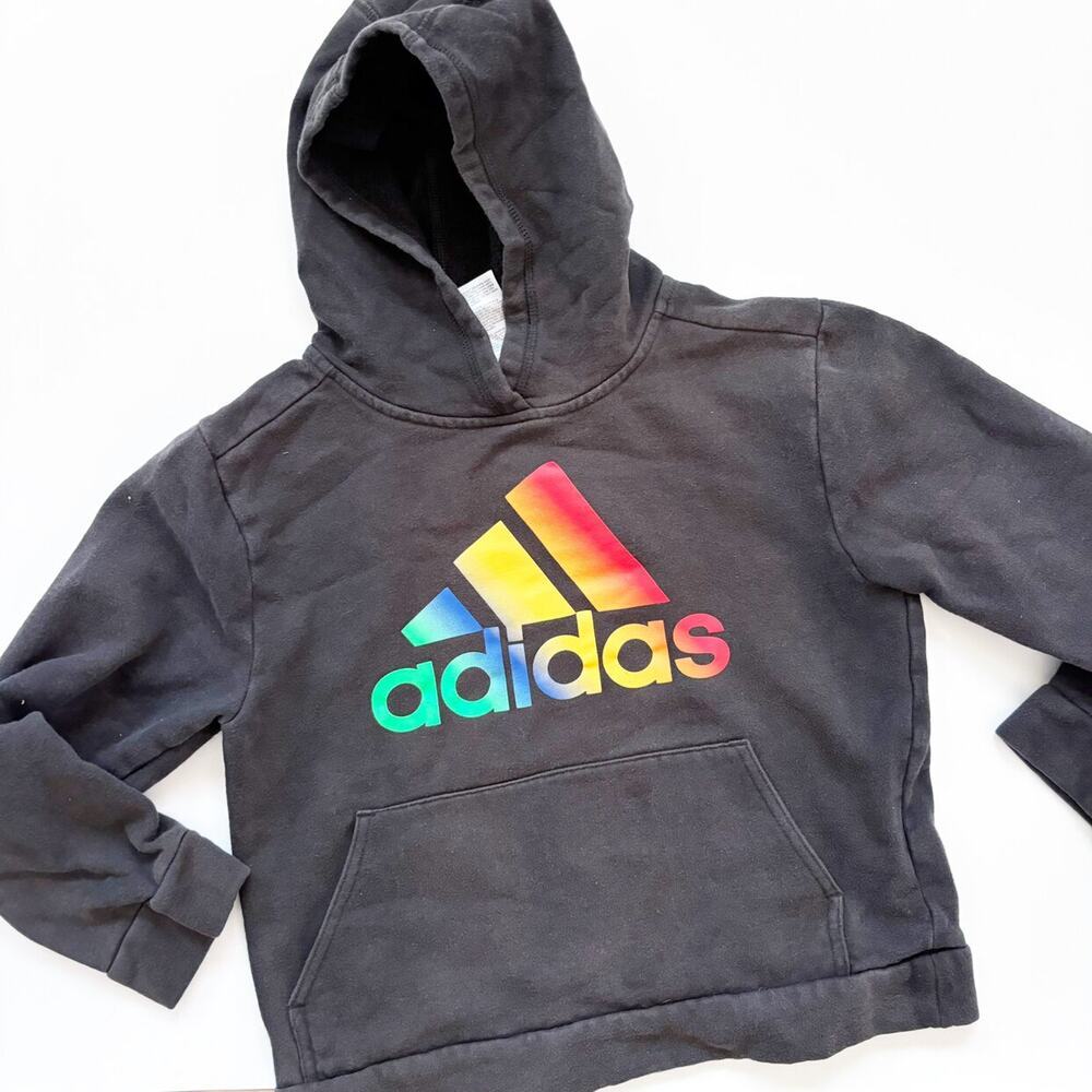 10-12 Adidas Rainbow Logo Hooded Sweatshirt